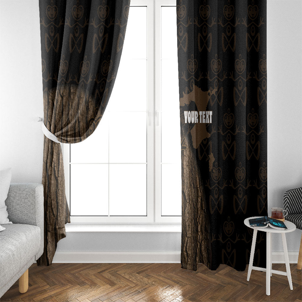 Moriori Kekoru New Zealand Personalised Window Curtain Kopi Rakau Carving Chatham Islands Map LT14 - Polynesian Pride