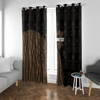Moriori Kekoru New Zealand Personalised Window Curtain Kopi Rakau Carving Chatham Islands Map LT14 With Grommets Black - Polynesian Pride