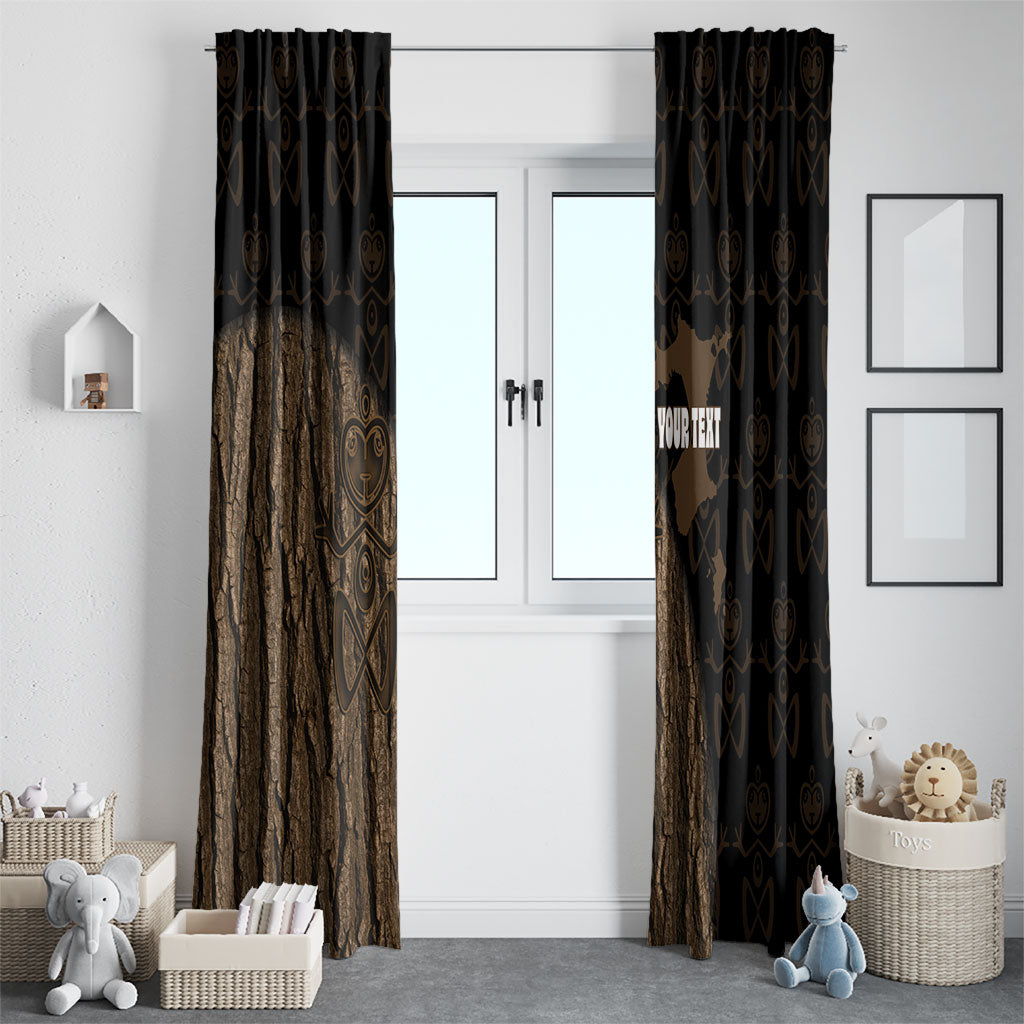 Moriori Kekoru New Zealand Personalised Window Curtain Kopi Rakau Carving Chatham Islands Map LT14 - Polynesian Pride