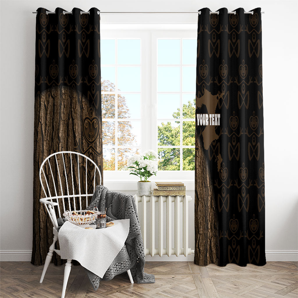Moriori Kekoru New Zealand Personalised Window Curtain Kopi Rakau Carving Chatham Islands Map LT14 - Polynesian Pride