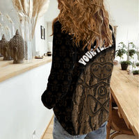 Moriori Kekoru New Zealand Personalised Women Casual Shirt Kopi Rakau Carving Chatham Islands Map LT14 - Polynesian Pride