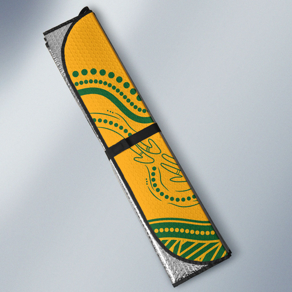 New Zealand Australia Rugby Bledisloe 2026 Auto Sun Shade Champion Trophy Maori Aboriginal Art LT14 - Polynesian Pride