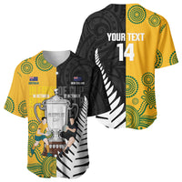 New Zealand Australia Rugby Bledisloe 2026 Custom Baseball Jersey Champion Trophy Maori Aboriginal Art LT14 - Polynesian Pride
