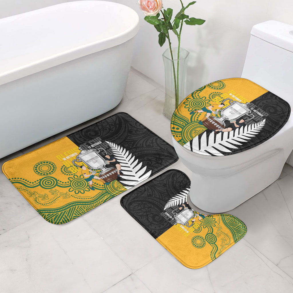 New Zealand Australia Rugby Bledisloe 2026 Bathroom Set Champion Trophy Maori Aboriginal Art LT14 - Polynesian Pride