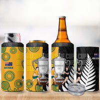 New Zealand Australia Rugby Bledisloe 2026 4 in 1 Can Cooler Tumbler Champion Trophy Maori Aboriginal Art LT14 - Polynesian Pride