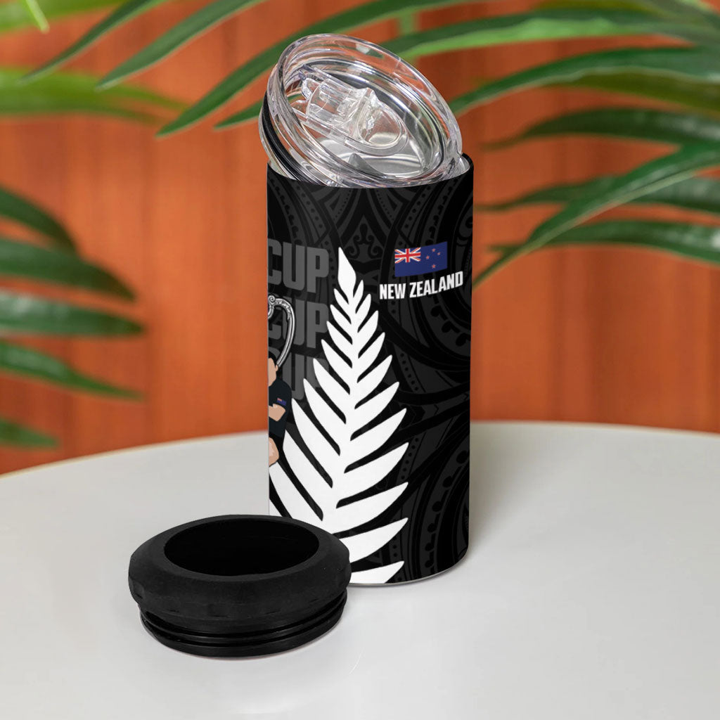 New Zealand Australia Rugby Bledisloe 2026 4 in 1 Can Cooler Tumbler Champion Trophy Maori Aboriginal Art LT14 - Polynesian Pride