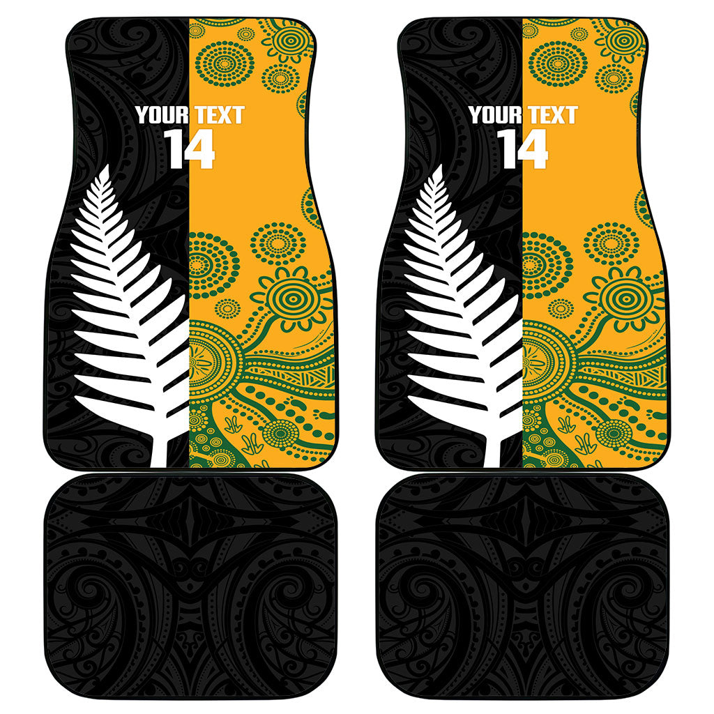 New Zealand Australia Rugby Bledisloe 2026 Custom Car Mats Champion Trophy Maori Aboriginal Art LT14 - Polynesian Pride