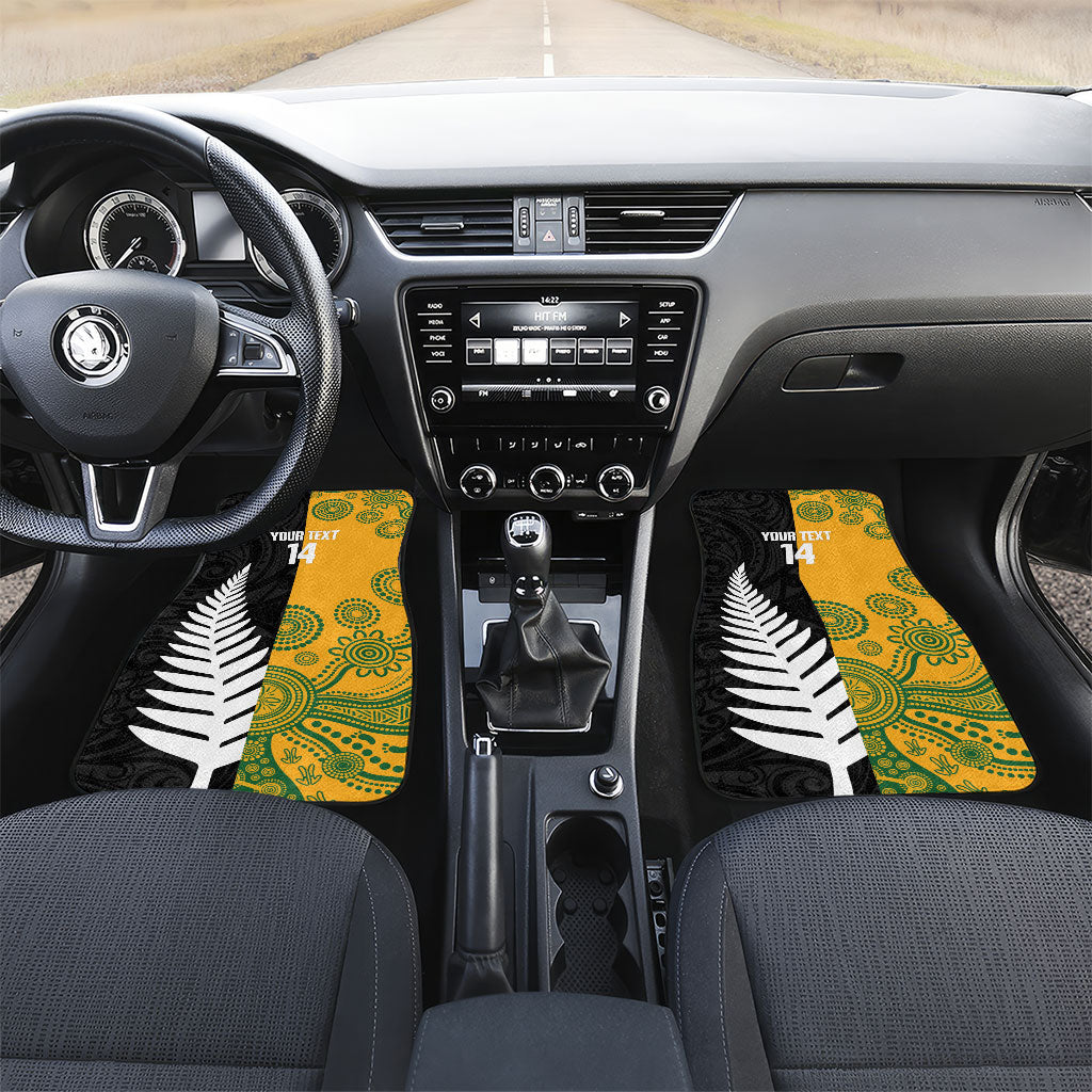 New Zealand Australia Rugby Bledisloe 2026 Custom Car Mats Champion Trophy Maori Aboriginal Art LT14 Set 2pcs - Front Multicolor - Polynesian Pride