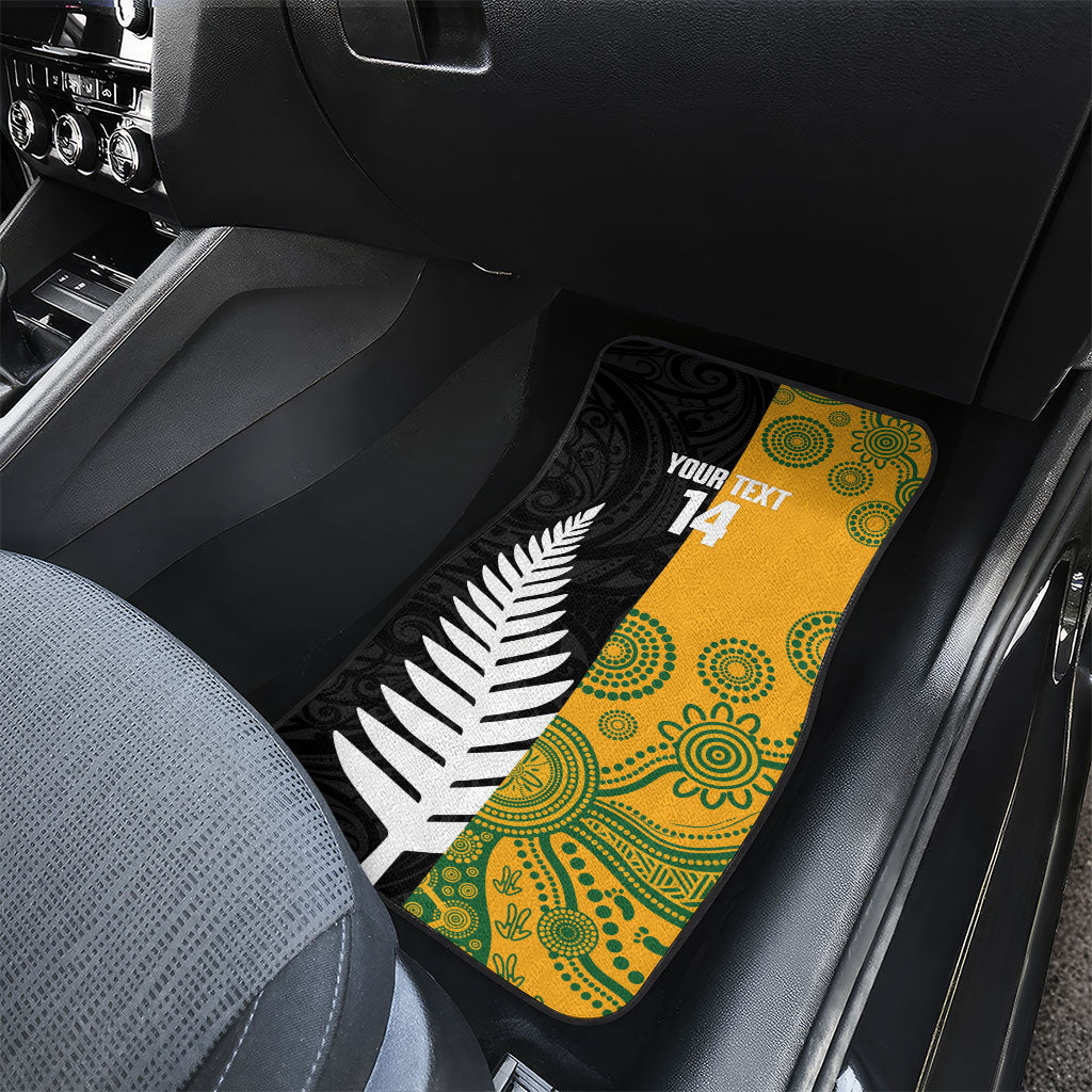 New Zealand Australia Rugby Bledisloe 2026 Custom Car Mats Champion Trophy Maori Aboriginal Art LT14 - Polynesian Pride