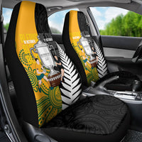 New Zealand Australia Rugby Bledisloe 2026 Car Seat Cover Champion Trophy Maori Aboriginal Art LT14 - Polynesian Pride