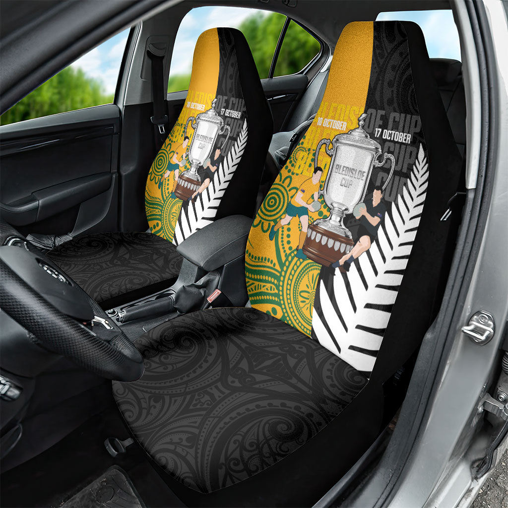 New Zealand Australia Rugby Bledisloe 2026 Car Seat Cover Champion Trophy Maori Aboriginal Art LT14 - Polynesian Pride