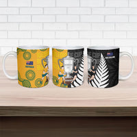 New Zealand Australia Rugby Bledisloe 2026 Ceramic Mug Champion Trophy Maori Aboriginal Art LT14 - Polynesian Pride