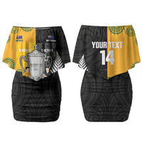 New Zealand Australia Rugby Bledisloe 2026 Custom Couples Matching Off Shoulder Short Dress and Long Sleeve Button Shirt Champion Trophy Maori Aboriginal Art LT14 - Polynesian Pride
