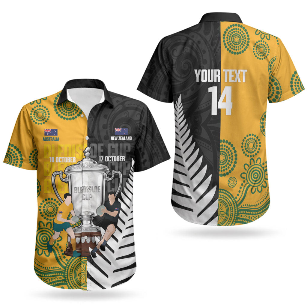 New Zealand Australia Rugby Bledisloe 2026 Custom Couples Matching Summer Maxi Dress and Hawaiian Shirt Champion Trophy Maori Aboriginal Art LT14 - Polynesian Pride