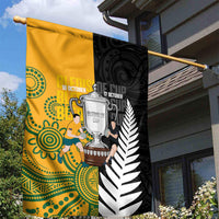 New Zealand Australia Rugby Bledisloe 2026 Garden Flag Champion Trophy Maori Aboriginal Art LT14 - Polynesian Pride