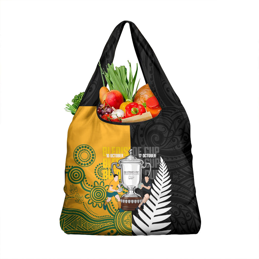 New Zealand Australia Rugby Bledisloe 2026 Grocery Bag Champion Trophy Maori Aboriginal Art LT14 1-pack One Size Multicolor - Polynesian Pride