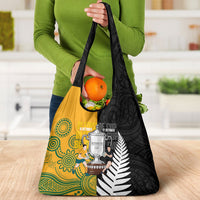 New Zealand Australia Rugby Bledisloe 2026 Grocery Bag Champion Trophy Maori Aboriginal Art LT14 - Polynesian Pride