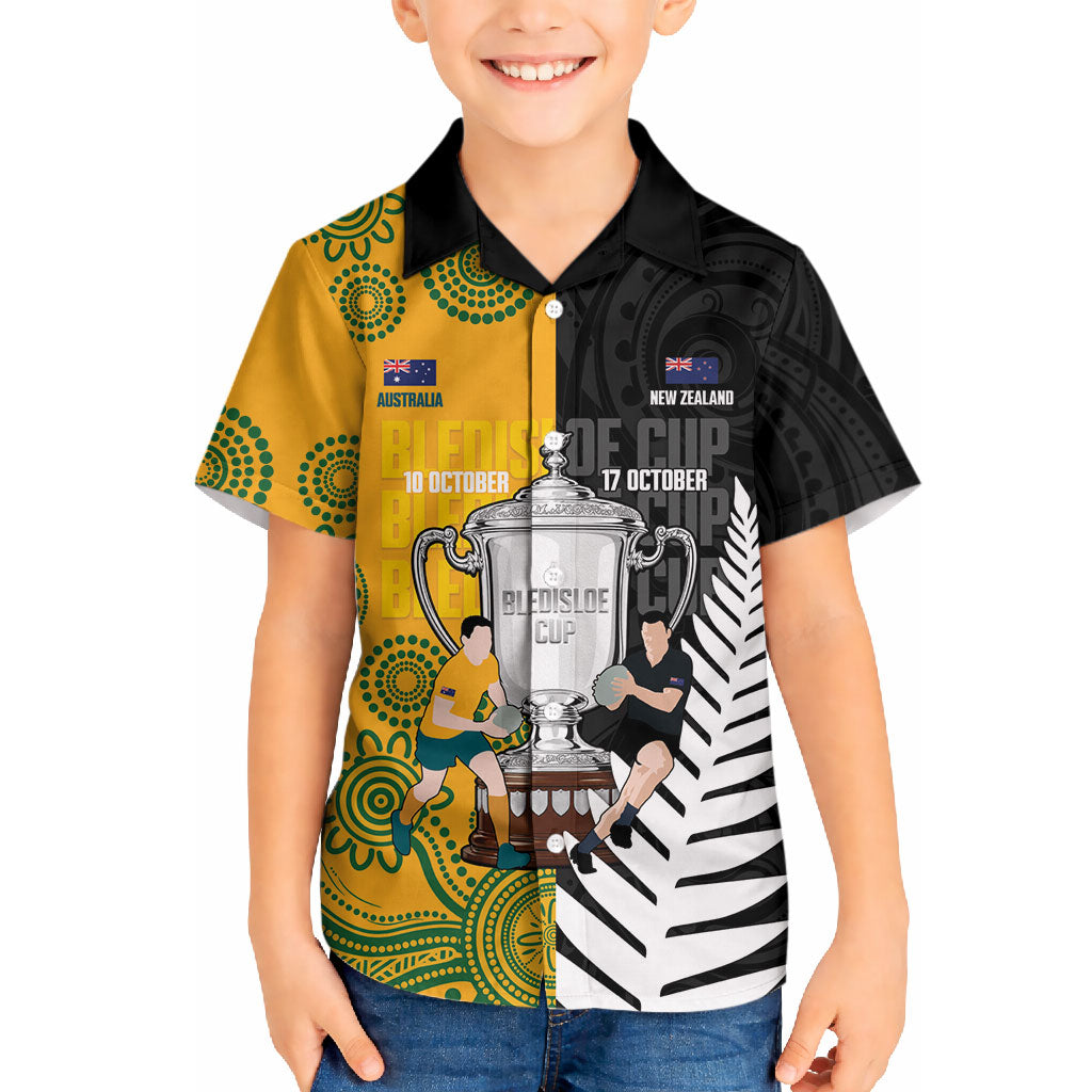 New Zealand Australia Rugby Bledisloe 2026 Custom Hawaiian Shirt Champion Trophy Maori Aboriginal Art LT14 - Polynesian Pride