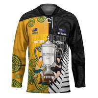 New Zealand Australia Rugby Bledisloe 2026 Custom Hockey Jersey Champion Trophy Maori Aboriginal Art LT14 Unisex Multicolor - Polynesian Pride