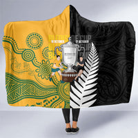 New Zealand Australia Rugby Bledisloe 2026 Hooded Blanket Champion Trophy Maori Aboriginal Art LT14 One Size Multicolor - Polynesian Pride