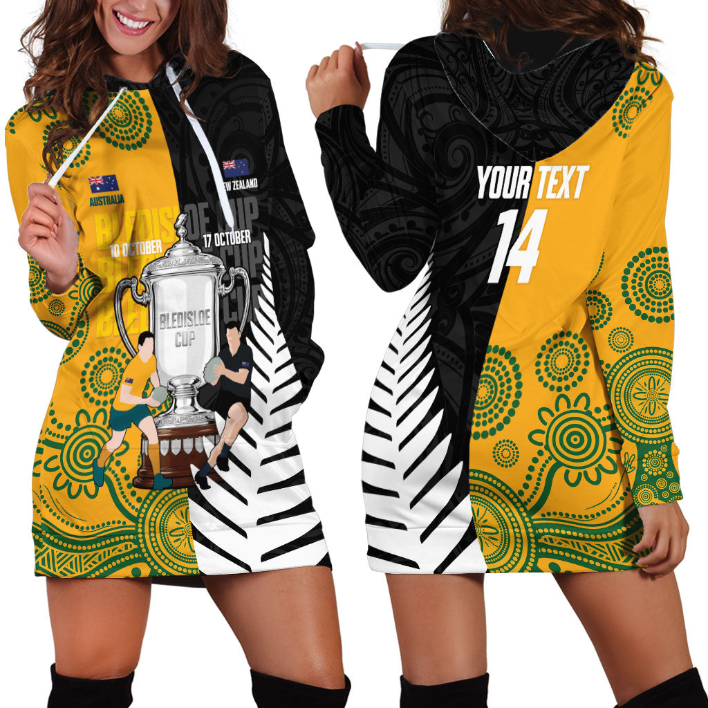 New Zealand Australia Rugby Bledisloe 2026 Custom Hoodie Dress Champion Trophy Maori Aboriginal Art LT14 - Polynesian Pride