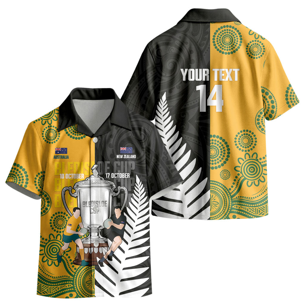 New Zealand Australia Rugby Bledisloe 2026 Custom Kid Hawaiian Shirt Champion Trophy Maori Aboriginal Art LT14 - Polynesian Pride