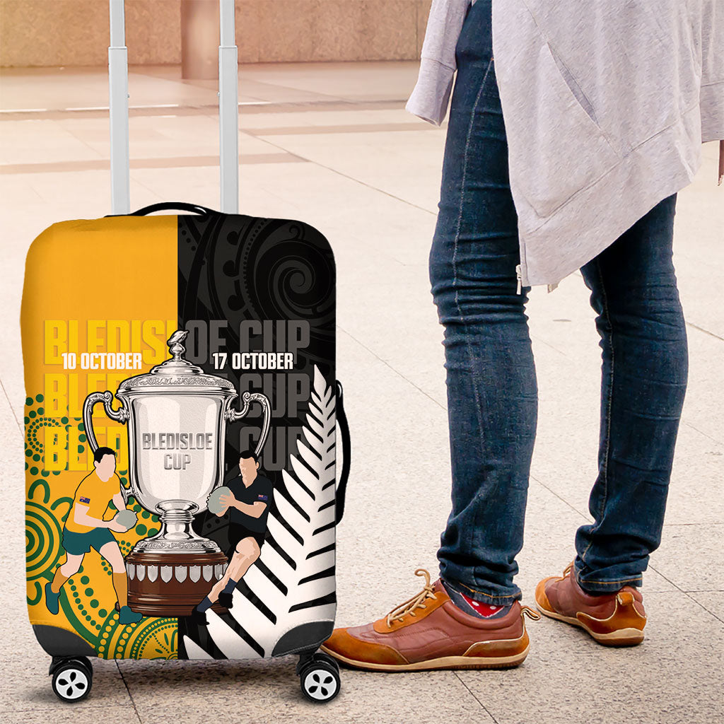 New Zealand Australia Rugby Bledisloe 2026 Luggage Cover Champion Trophy Maori Aboriginal Art LT14 Multicolor - Polynesian Pride