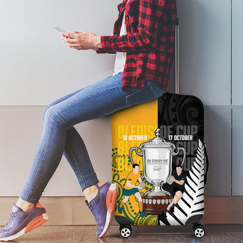 New Zealand Australia Rugby Bledisloe 2026 Luggage Cover Champion Trophy Maori Aboriginal Art LT14 - Polynesian Pride