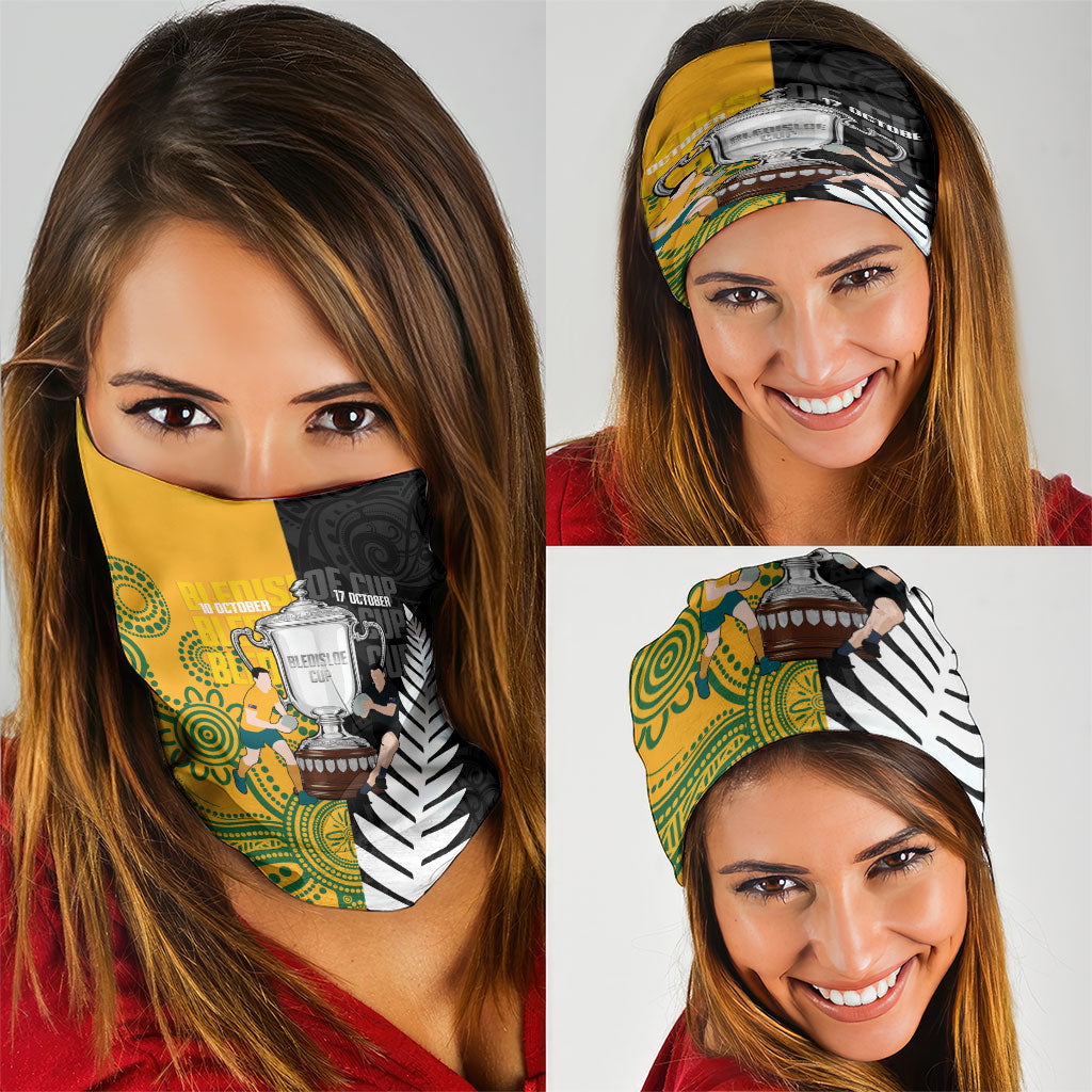 New Zealand Australia Rugby Bledisloe 2026 Neck Gaiter Champion Trophy Maori Aboriginal Art LT14 - Polynesian Pride