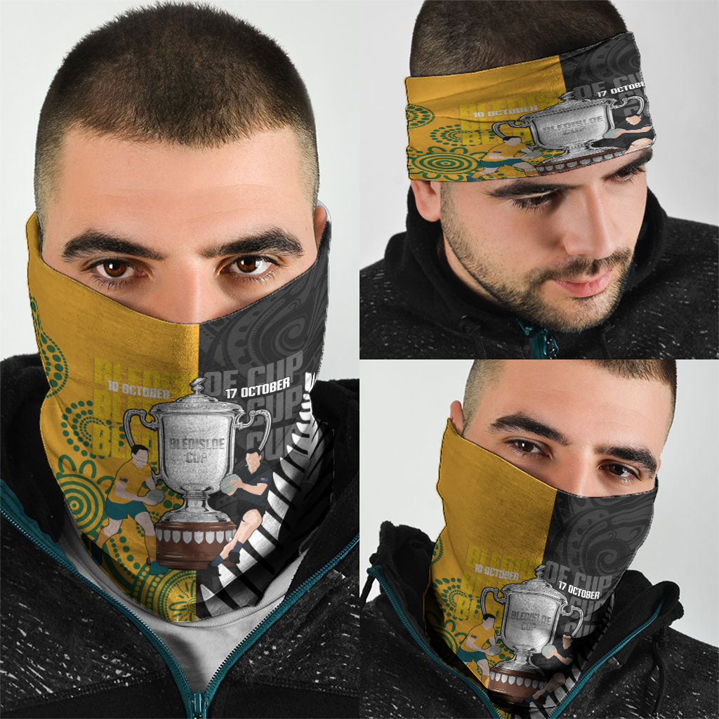 New Zealand Australia Rugby Bledisloe 2026 Neck Gaiter Champion Trophy Maori Aboriginal Art LT14 - Polynesian Pride