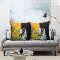 New Zealand Australia Rugby Bledisloe 2026 Pillow Cover Champion Trophy Maori Aboriginal Art LT14 - Polynesian Pride