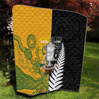 New Zealand Australia Rugby Bledisloe 2026 Quilt Champion Trophy Maori Aboriginal Art LT14 - Polynesian Pride