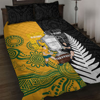 New Zealand Australia Rugby Bledisloe 2026 Quilt Bed Set Champion Trophy Maori Aboriginal Art LT14 Multicolor - Polynesian Pride