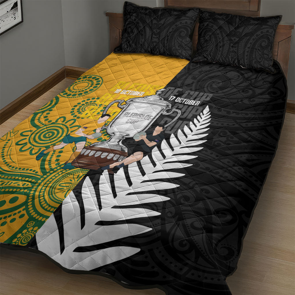 New Zealand Australia Rugby Bledisloe 2026 Quilt Bed Set Champion Trophy Maori Aboriginal Art LT14 - Polynesian Pride