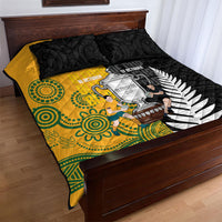 New Zealand Australia Rugby Bledisloe 2026 Quilt Bed Set Champion Trophy Maori Aboriginal Art LT14 - Polynesian Pride