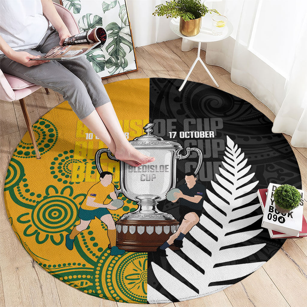 New Zealand Australia Rugby Bledisloe 2026 Round Carpet Champion Trophy Maori Aboriginal Art LT14 - Polynesian Pride
