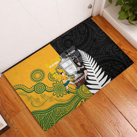 New Zealand Australia Rugby Bledisloe 2026 Rubber Doormat Champion Trophy Maori Aboriginal Art LT14 - Polynesian Pride