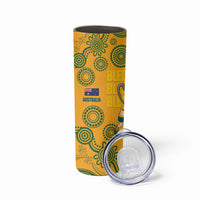 New Zealand Australia Rugby Bledisloe 2026 Skinny Tumbler Champion Trophy Maori Aboriginal Art LT14 - Polynesian Pride