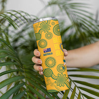 New Zealand Australia Rugby Bledisloe 2026 Skinny Tumbler Champion Trophy Maori Aboriginal Art LT14 - Polynesian Pride