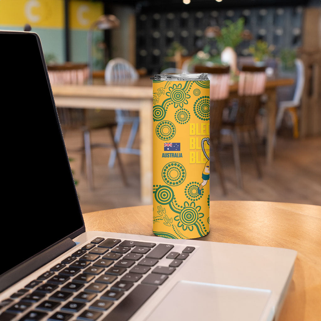 New Zealand Australia Rugby Bledisloe 2026 Skinny Tumbler Champion Trophy Maori Aboriginal Art LT14 - Polynesian Pride