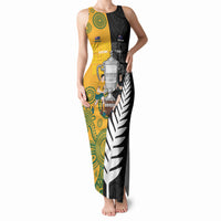 New Zealand Australia Rugby Bledisloe 2026 Custom Tank Maxi Dress Champion Trophy Maori Aboriginal Art LT14 Women Multicolor - Polynesian Pride