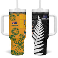 New Zealand Australia Rugby Bledisloe 2026 Tumbler With Handle Champion Trophy Maori Aboriginal Art LT14 One Size: 40 oz Multicolor - Polynesian Pride