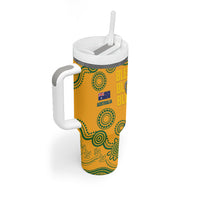 New Zealand Australia Rugby Bledisloe 2026 Tumbler With Handle Champion Trophy Maori Aboriginal Art LT14 - Polynesian Pride