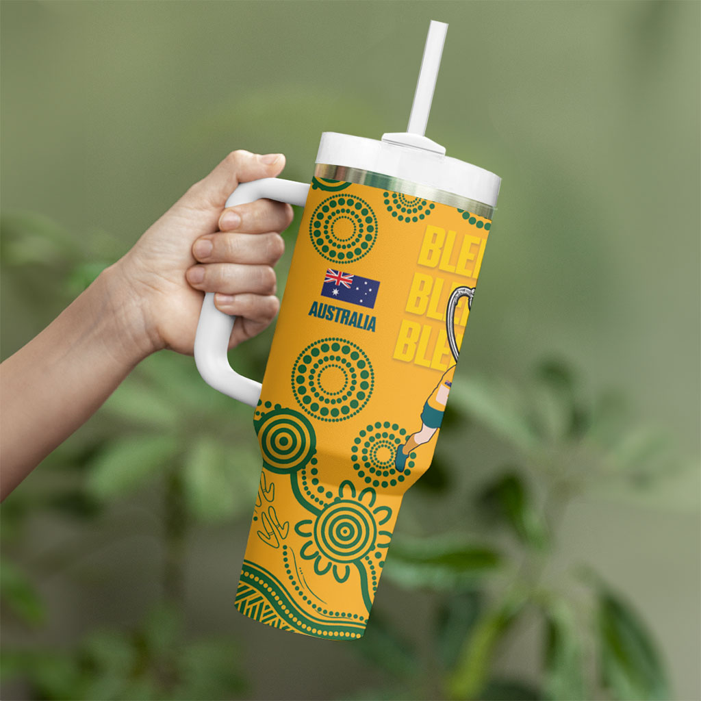 New Zealand Australia Rugby Bledisloe 2026 Tumbler With Handle Champion Trophy Maori Aboriginal Art LT14 - Polynesian Pride