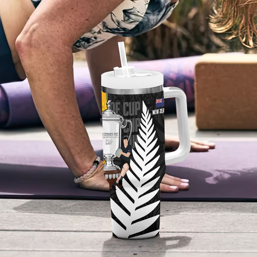 New Zealand Australia Rugby Bledisloe 2026 Tumbler With Handle Champion Trophy Maori Aboriginal Art LT14 - Polynesian Pride