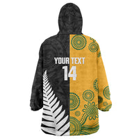 New Zealand Australia Rugby Bledisloe 2026 Custom Wearable Blanket Hoodie Champion Trophy Maori Aboriginal Art LT14 - Polynesian Pride