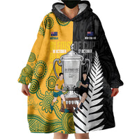 New Zealand Australia Rugby Bledisloe 2026 Custom Wearable Blanket Hoodie Champion Trophy Maori Aboriginal Art LT14 - Polynesian Pride