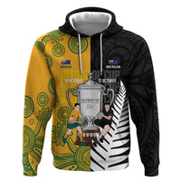 New Zealand Australia Rugby Bledisloe 2026 Custom Zip Hoodie Champion Trophy Maori Aboriginal Art LT14 Pullover Hoodie Multicolor - Polynesian Pride