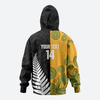 New Zealand Australia Rugby Bledisloe 2026 Custom Zip Hoodie Champion Trophy Maori Aboriginal Art LT14 - Polynesian Pride