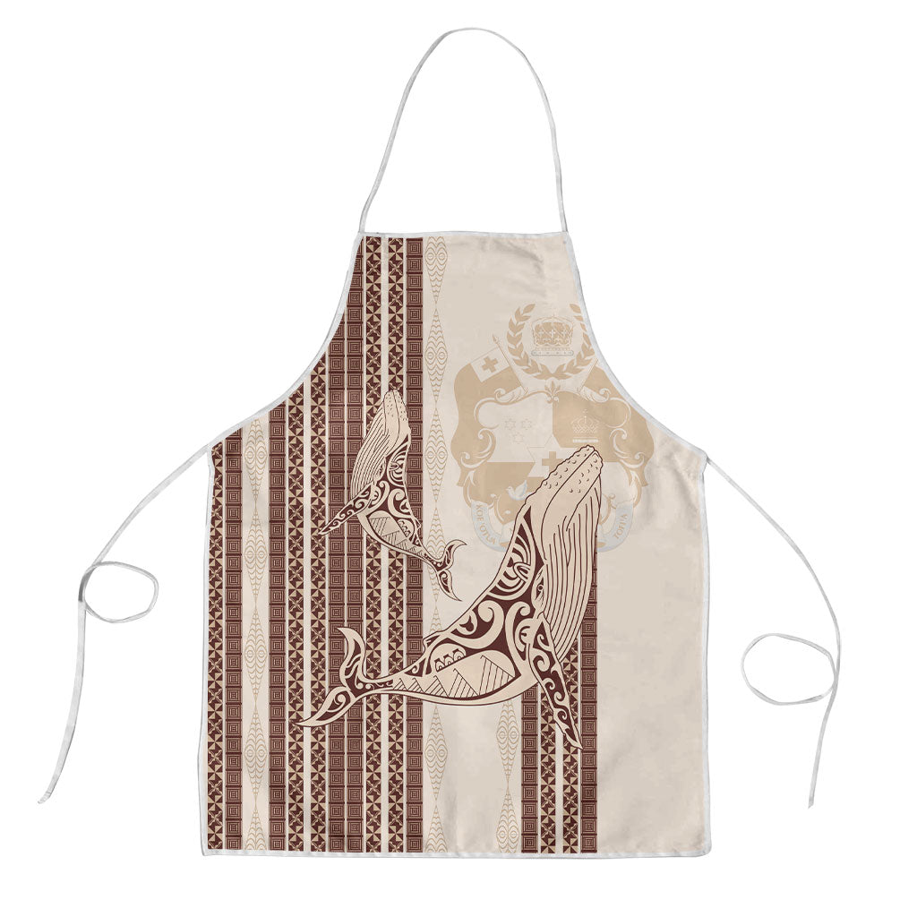 Swimming With Humpback Whales Season Tonga Apron Tongan Tofuaa Ngatu Pattern Brown LT14 Brown - Polynesian Pride